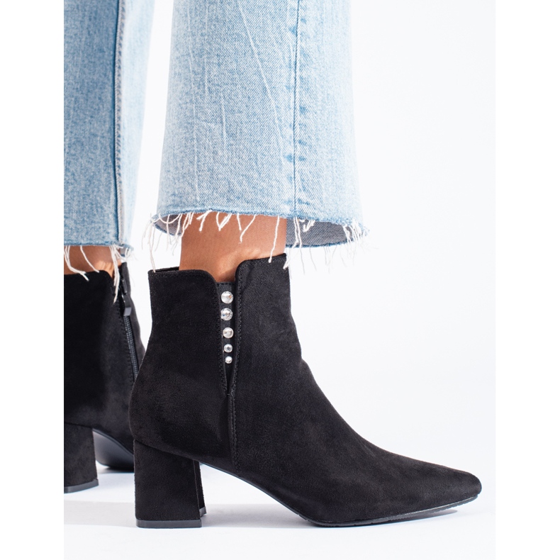 Shelovet stövlar i svart mocka för kvinnor 2