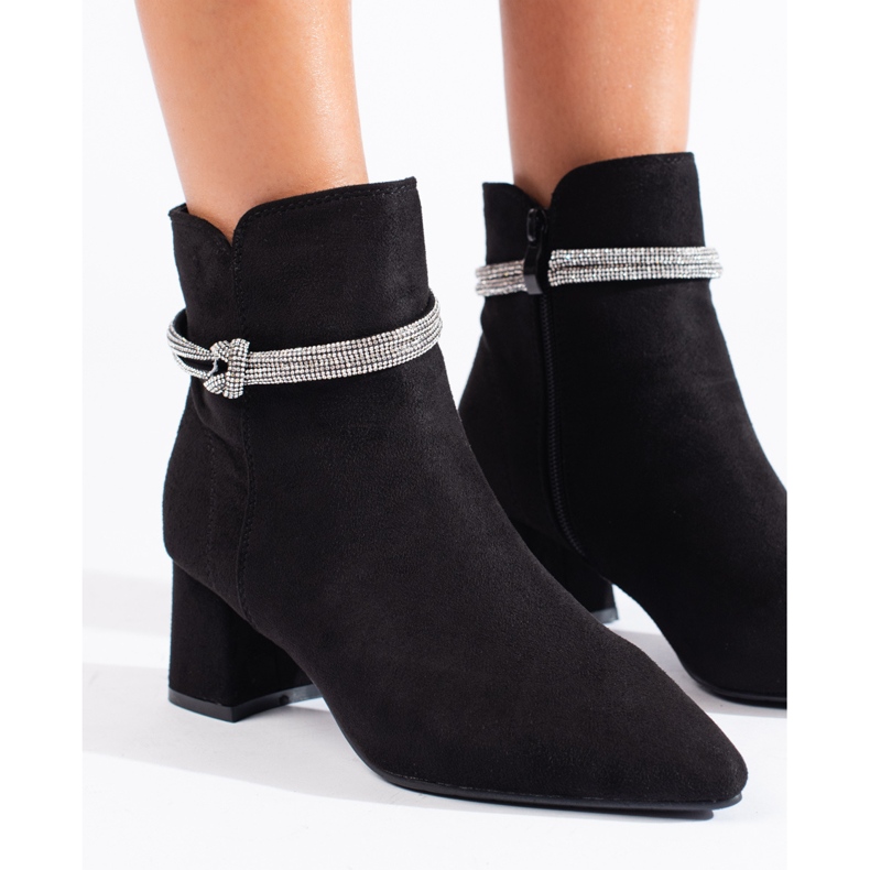 Shelovet svart klassisk mocka stövlar för kvinnor 2