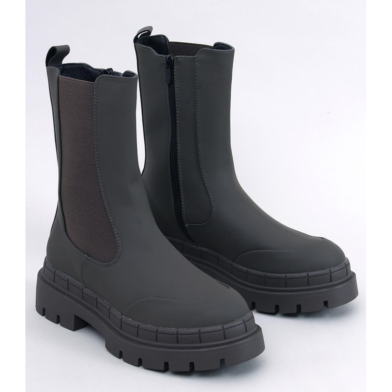 Faime Kaki höga Chelsea-stövlar grön 1