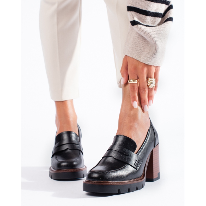 Eleganta svarta högklackade damskor från Shelovet 1