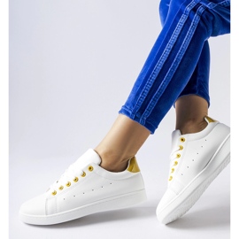 Bushnell vita sneakers med gula detaljer 1