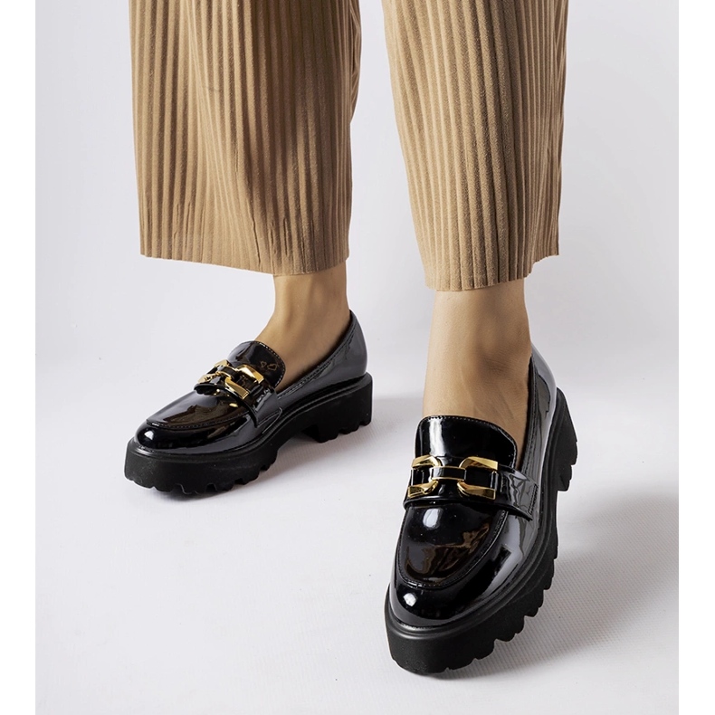 Inna Svarta patent Clay skor 1