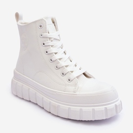 Isolerade sneakers i läder med dragkedja Big Star MM274624 Vit 1