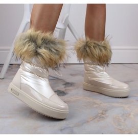 Big Star W INT1924B plattformsnöskor med päls, beige 2