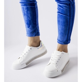 Vita klassiska sneakers med Dina strass 1