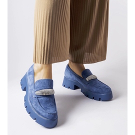 Blå mockasiner med Macario strass 2