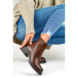 Klassiska bruna ankelstövlar för kvinnor gjorda av ekologiskt läder 1