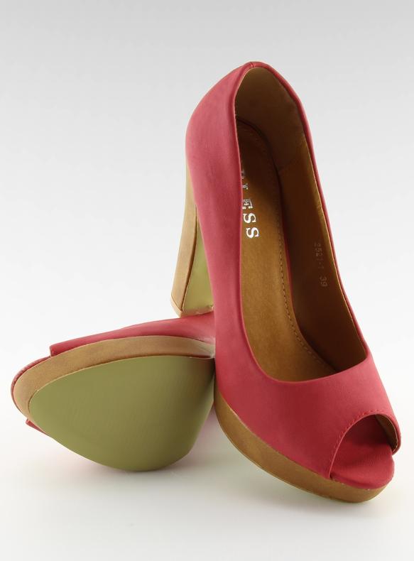 Blockklackar 2521-1 röda pumps 2