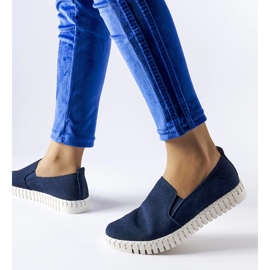 Marinblå genombrutna sneakers från Madiha 1