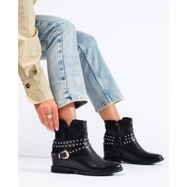 Shelovet svarta ankelboots med dold kil 2
