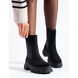 Shelovet ankelboots i svart mocka 1