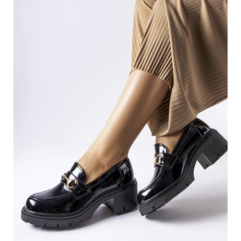 Svart lack Fabrizio högklackade skor 2