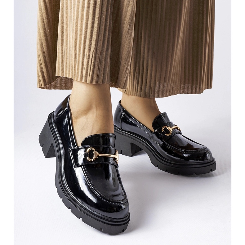 Svart lack Fabrizio högklackade skor 1