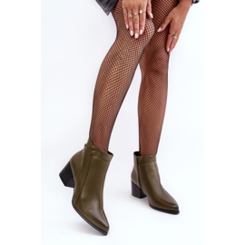 Sergio Leone Läderskor med låg klack Olive Cidi grön 2