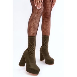 PH2 Gröna Peculia högklackade ankelstövlar med dragkedja 2