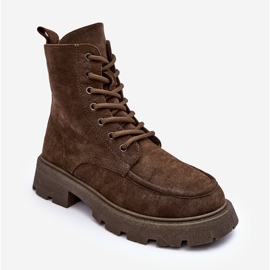 PS1 Mockaisolerade Trapper Ankel Boots på en platt klack, mörkgrön Zikey 1