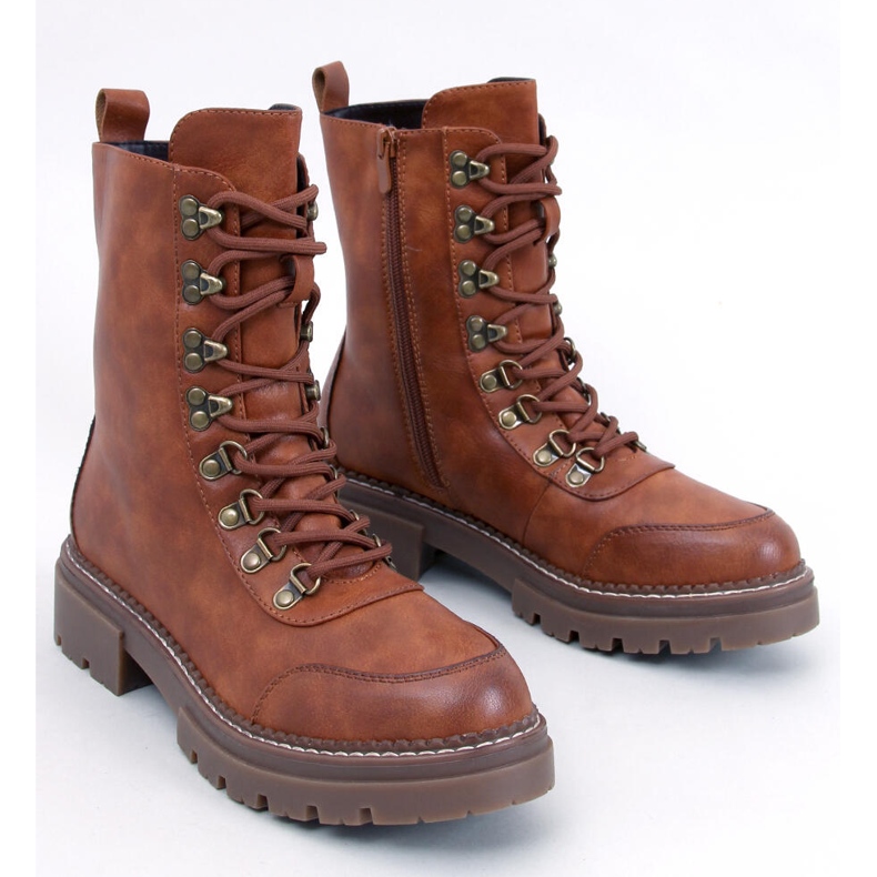 Makare Camel stövlar med snörning brun 1