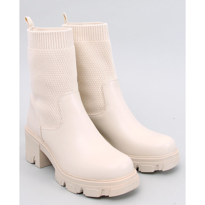 Fairs Beige elastiska övre ankelboots 1
