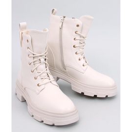 Clend Beige militärboots med snörning 1