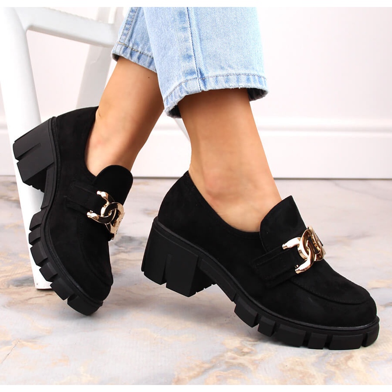 Dammockasiner i mocka med hög klack, svart Vinceza 2