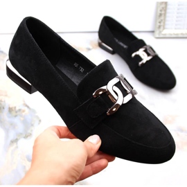 Damskor i mocka med kedja, svart Sergio Leone MK732 1