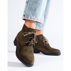 Shelovet gröna stövlar med snörning i mocka 1