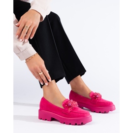 Shelovet loafers i fuchsia mocka för kvinnor rosa 1