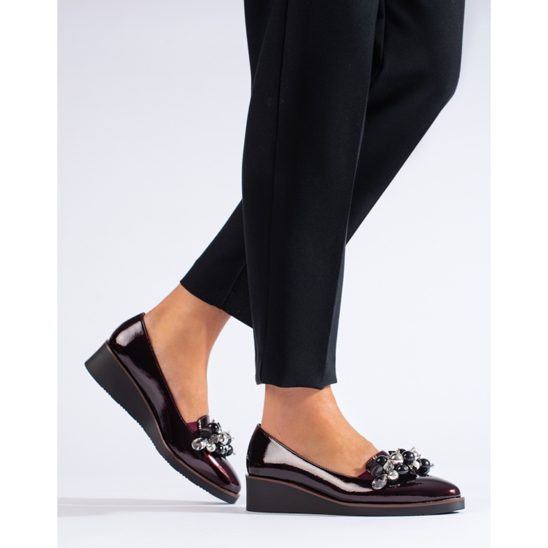 W. Potocki Burgundy patentkilpumpar från Potocki röd 1