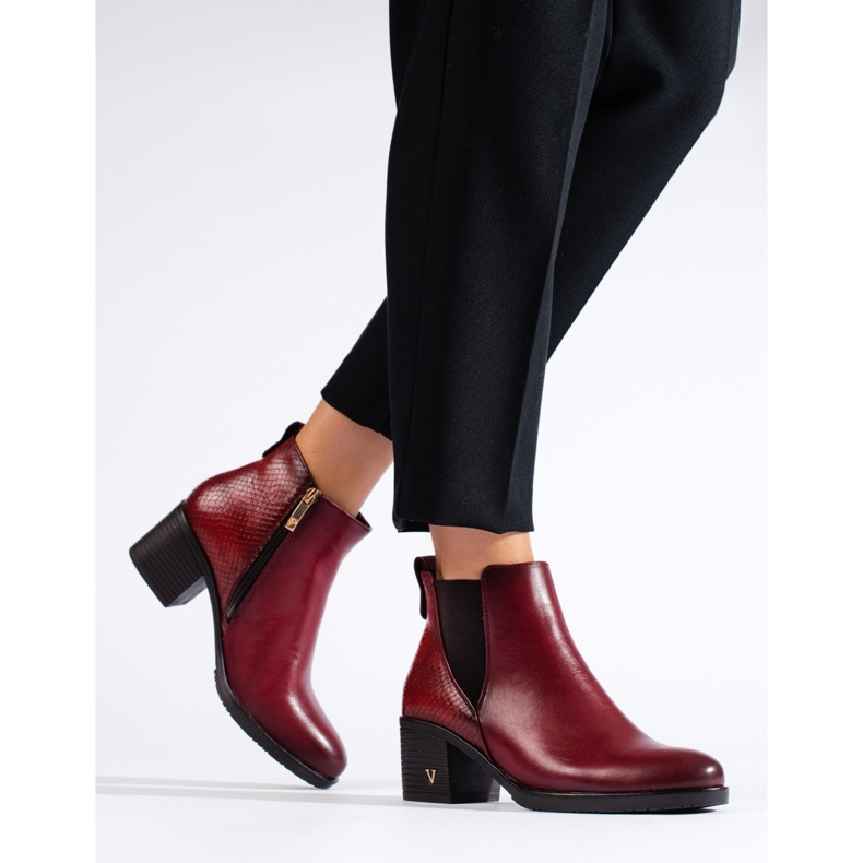 W. Potocki Vinröda högklackade ankelstövlar för kvinnor från Potocki 1