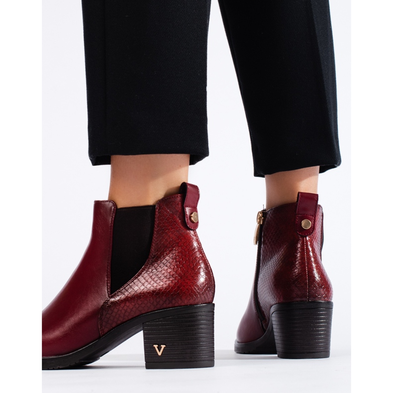 W. Potocki Vinröda högklackade ankelstövlar för kvinnor från Potocki 2