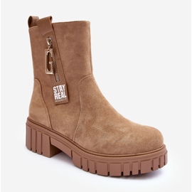 Massiva mocka damstövlar Beige Lunai 2