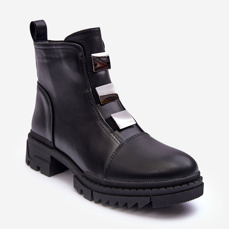 PS1 Svarta Azulenn Läder Flat Boots 1