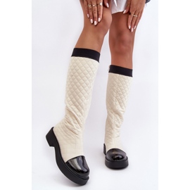 PS1 Beige Amalfri Quilted Over-the-Knee Flat Boots 2