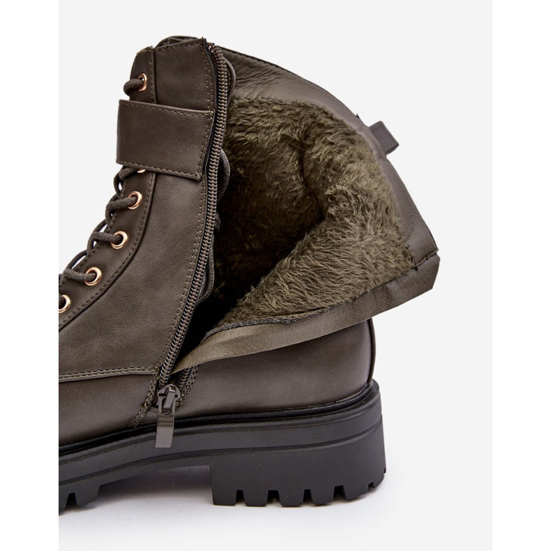 PS1 Arbetarstövlar för kvinnor med dragkedja med dekoration, mörkgrön Ciossava 1