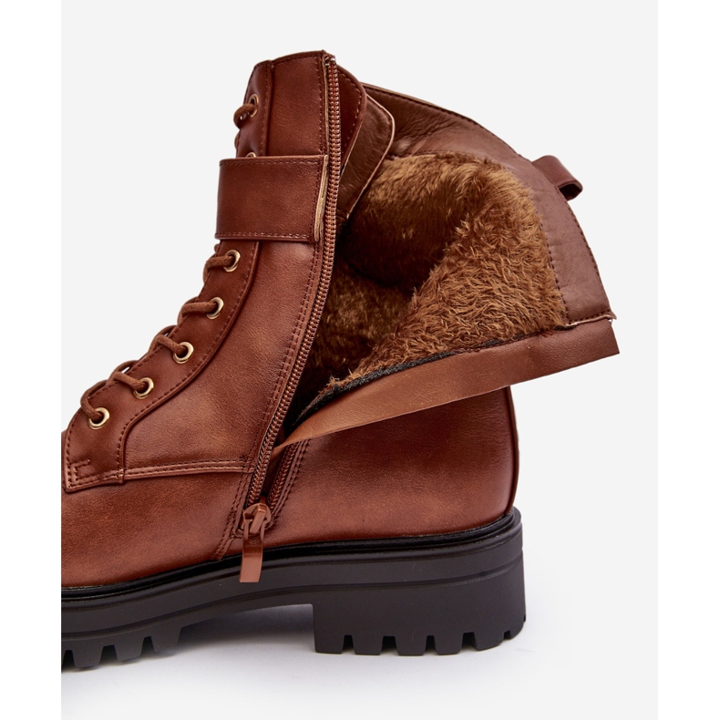 PS1 Arbetarstövlar för kvinnor med dragkedja med dekoration, brun Ciossava 1