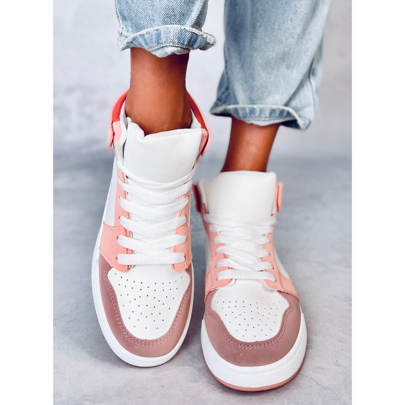 Clowsi Orange high-top sneakers vit 1
