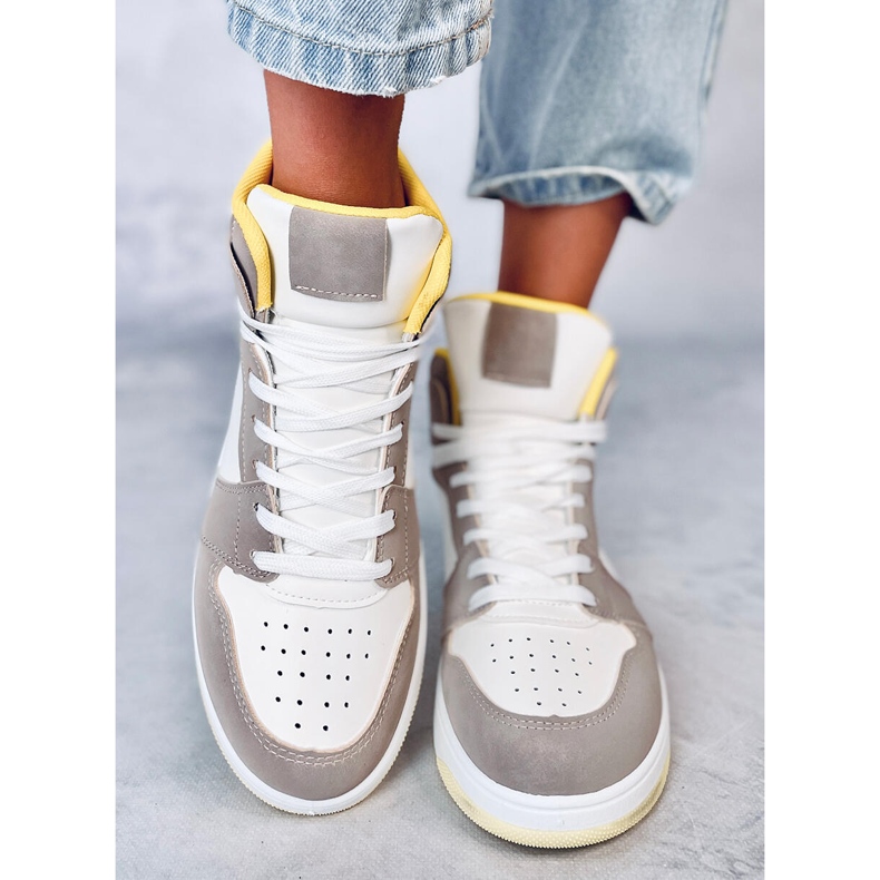 Dorcas Khaki high-top sneakers vit 1