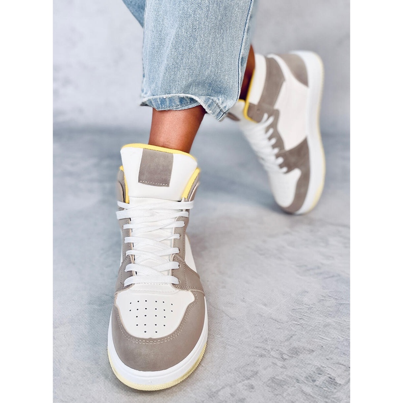 Dorcas Khaki high-top sneakers vit 2