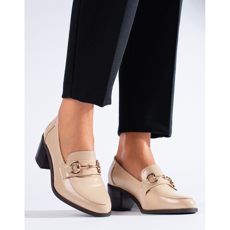 Patentbeige Shelovet högklackade skor 1