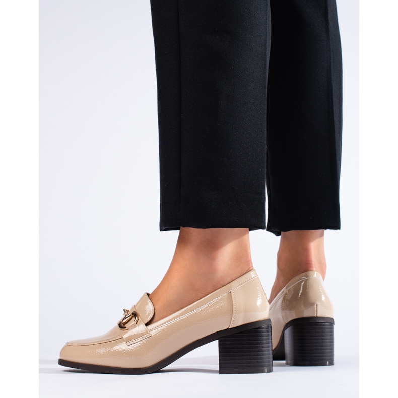 Patentbeige Shelovet högklackade skor 2