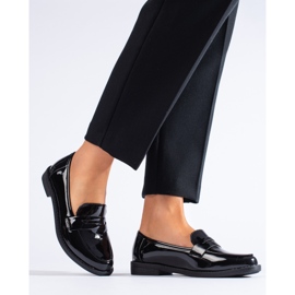 Shelovet klassiska mockasiner i lack för kvinnor svart 1