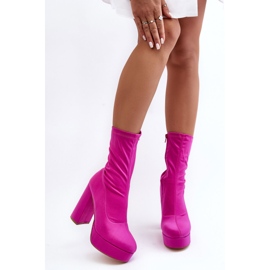 PH2 Högklackade ankelboots med dragkedja, Fuchsia Peculia rosa 2