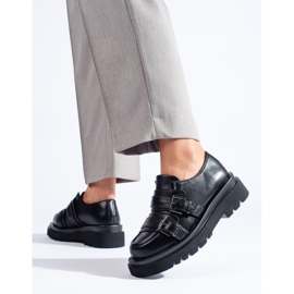 Svarta skor med tjock Shelovet-sula 2