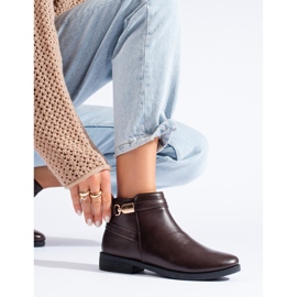 Shelovet bruna låga ankelstövlar för kvinnor 1