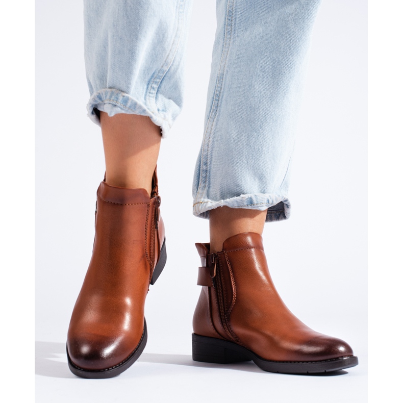 Shelovet kamel Chelsea stövlar för kvinnor brun 2