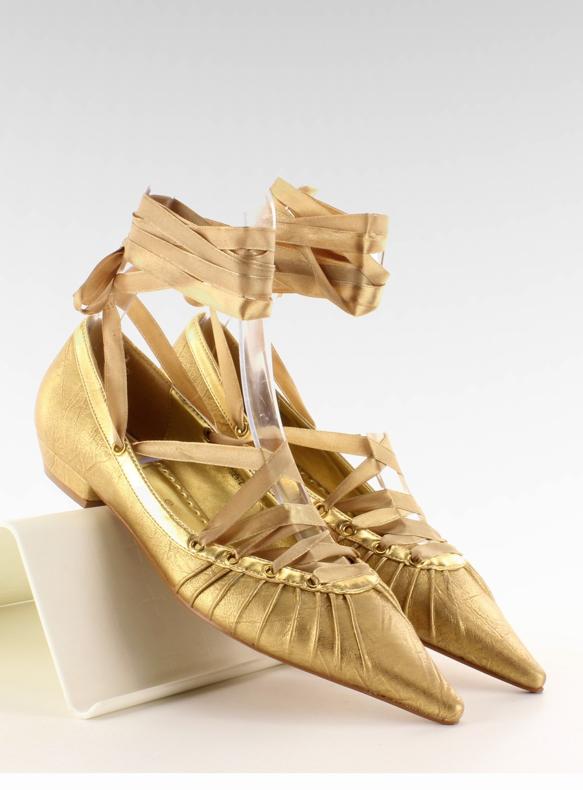 Ballerinor med band runt fotleden 391029-2 Brons gul 1