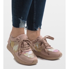 Rosa sport wedge sneakers T025 2