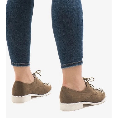 Gröna slip -ons med paljetter L155 beige 2