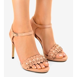 Rosa sandaler på en stilettblomma TN-001 1