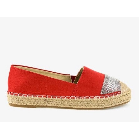 Röda sneakers espadriller på 180-6 plattformen 1